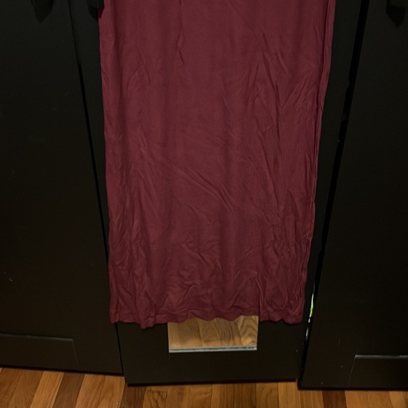 Skims Soft Lounge Long Sleeve Dress in Wine - Picture 2 of 5